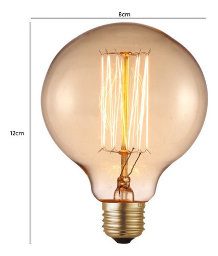 Ampolleta Filamento de Carbono G80 Globo 8cm Dimeable 40W E27 Luz Cálida