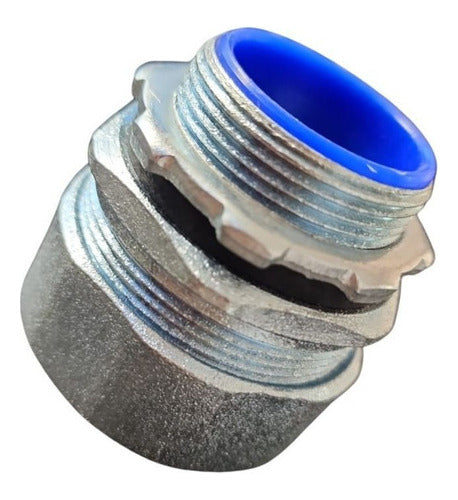 Pack 10 Conector Metálico Recto Para Flexible Metálico 25mm
