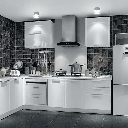 Panel Sobrepuesto Con Vidrio Decorativo Led 7w Luz Fría