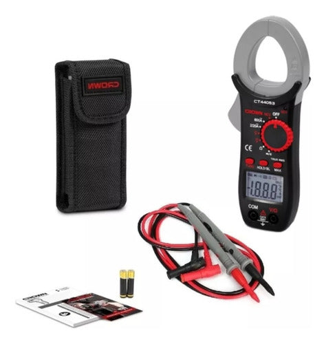 Pinza Amperimetrica Tester Multimetro Tenaza 600v Crown
