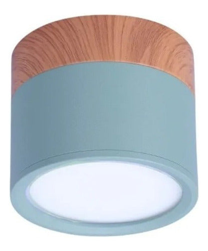 Panel Sobrepuesto Borde Madera Decorativo Led 6w Luz Fria