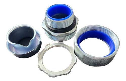 Pack 10 Conector Metálico Recto Para Flexible Metálico 25mm
