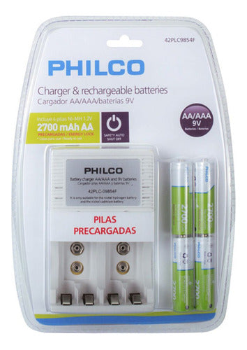 Cargador Con 4 Pilas De Litio Recargables Aa 2700 Mah