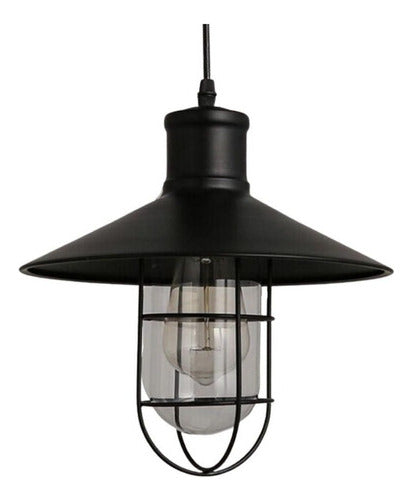 Lampara Colgante Tipo Farol Industrial Vintage E27