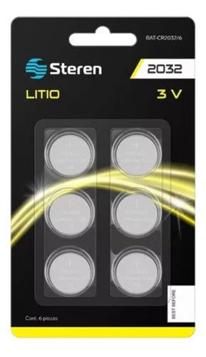 Pila CR2032 Tipo Botón Steren GP Litio 2032 | Multiusos