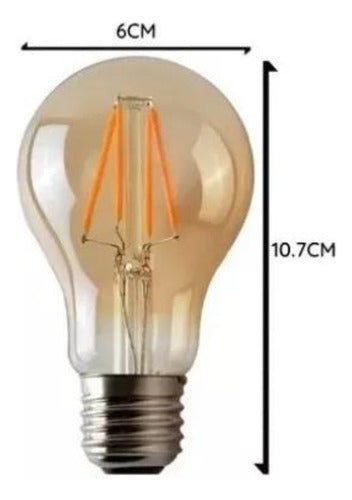 Ampolleta LED A60 Vintage 4W E27 2700K Ámbar - Mi tienda