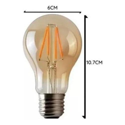 Ampolleta LED A60 Vintage 4W E27 2700K Ámbar - Mi tienda