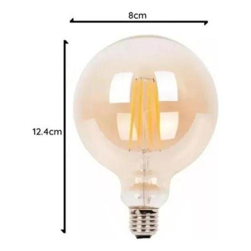 Ampolleta LED G80 Globo Vintage 4W E27 2700K Ámbar - Mi tienda