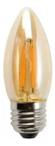 Ampolleta LED Vela Vintage 4W E27 Rosca Normal 2700K Ámbar Luz Cálida - Mi tienda
