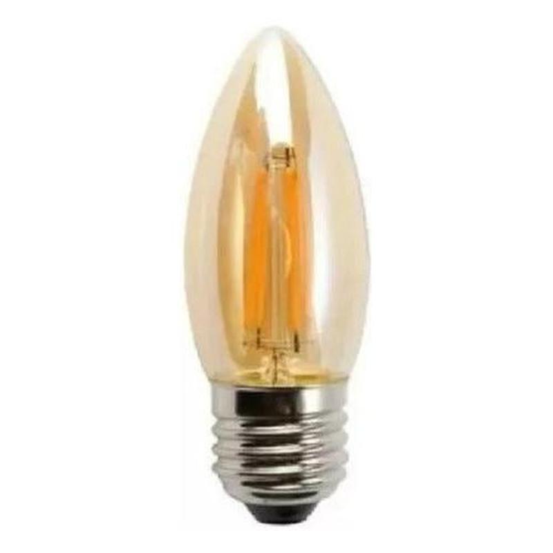 Ampolleta LED Vela Vintage 4W E27 Rosca Normal 2700K Ámbar Luz Cálida - Mi tienda