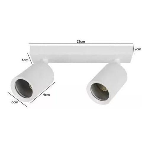 Aplique Porta 2 Gu10 Dicroica Doble Dirigible Sin Ampolletas - Mi tienda