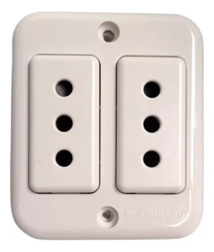 Casquete Sobrepuesto Enchufe Hembra Doble 10a - Mi tienda