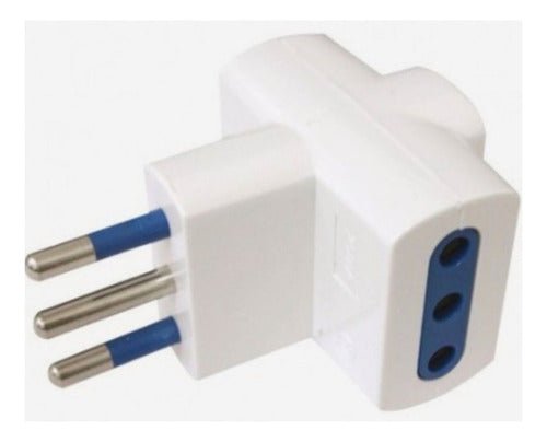 Enchufe Adaptador Triple Blanco 1500w 250v 10a Certificado
