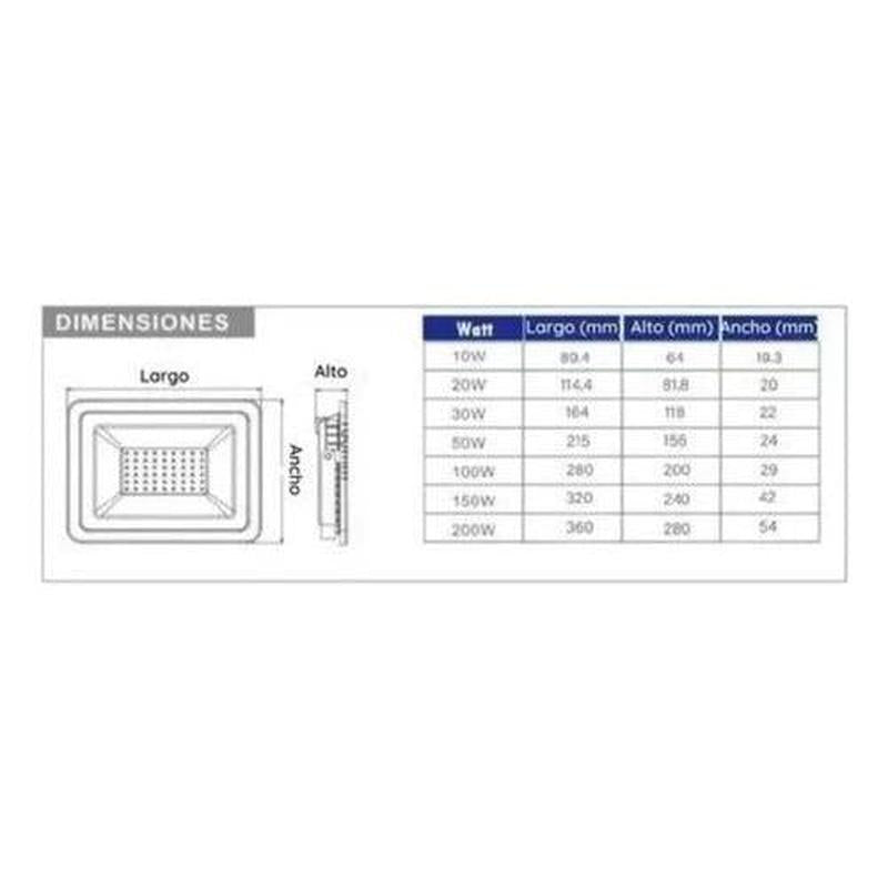 Foco Led Proyector De Area Exterior Ip65 200w Certificado - Mi tienda