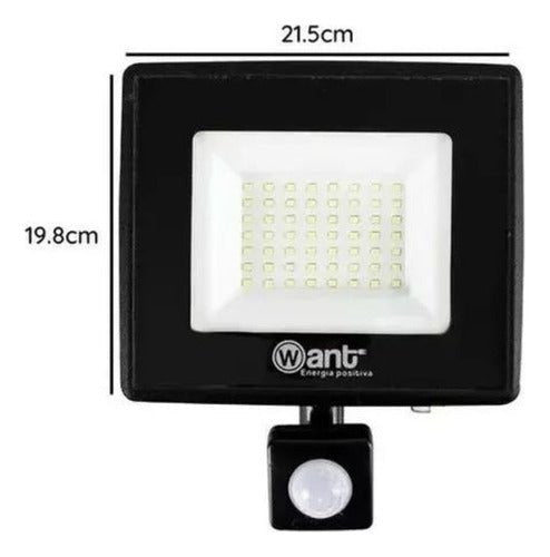 Foco Proyector De Area Led Con Sensor 50w Sec Exterior - Mi tienda