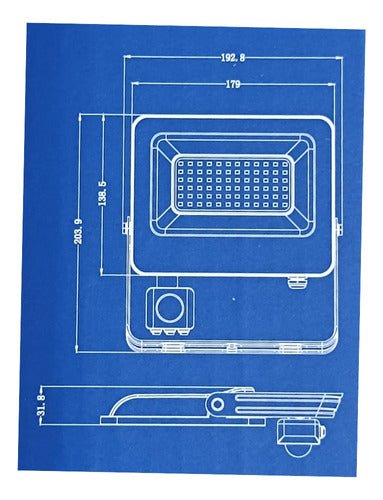 Foco Proyector De Area Led Con Sensor 50w Sec Exterior - Mi tienda