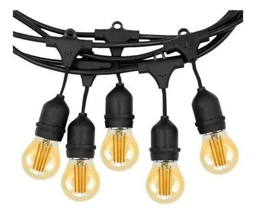 Guirnalda Exterior Ip65 10 Metros Con 10 Ampolleta Led 4w - Mi tienda