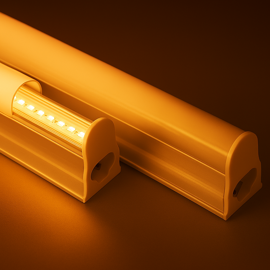 Tubo Led T5 Batten Con Base Empavonado 9w 60cms