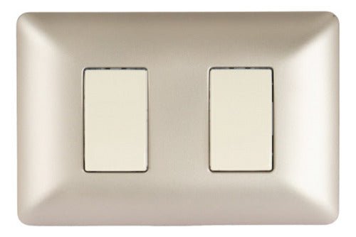 Interruptor Doble Champagne 220v Sec Encendido Apagado Deco - Mi tienda