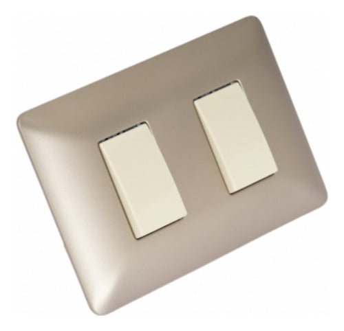Interruptor Doble Champagne 220v Sec Encendido Apagado Deco - Mi tienda