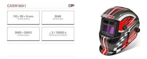 Mascara Para Soldar Fotosensible Crown Uso Profesional - Mi tienda