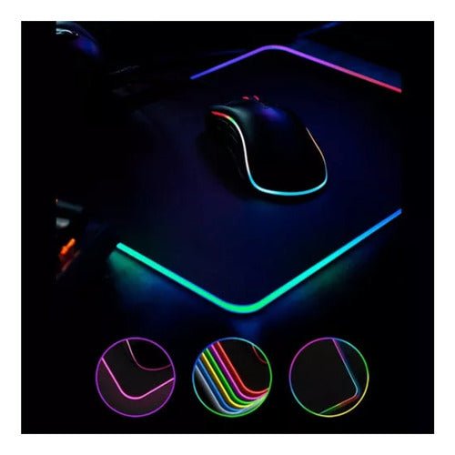 Mouse Pad Alfombrilla Antideslizante + Luz Led Rgb Gamer - Mi tienda