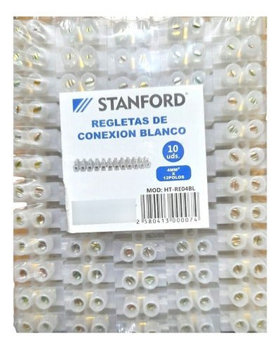 Pack 10 Regletas De Conexión Plástica 12 Polos 4mm - Mi tienda
