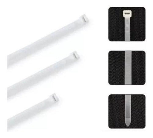 Pack 100 Amarra Cable Plástico 200x3.6mm Blanco 18kg