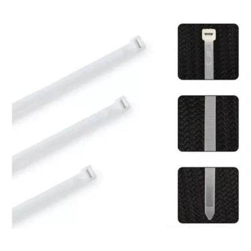 Pack 100 Amarra Cable Plástico 200x3.6mm Blanco 18kg - Mi tienda
