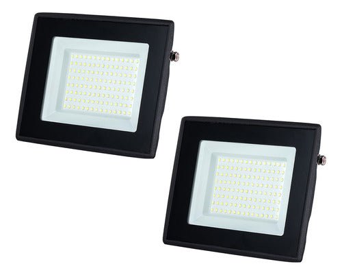 Pack 2 Foco Proyector De Area Led 100w Exterior Sec