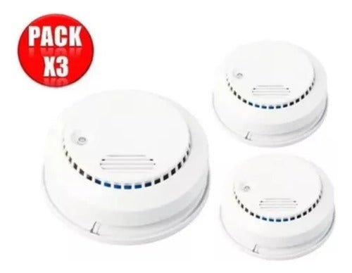 Pack 3 Sensor De Humo Fotoelectrico Detector De Incendios - Mi tienda