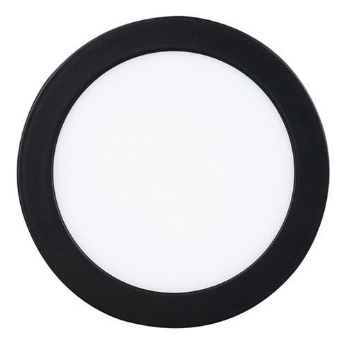 Panel Led Negro Sobrepuesto Redondo 12w 3 Años De Garantía