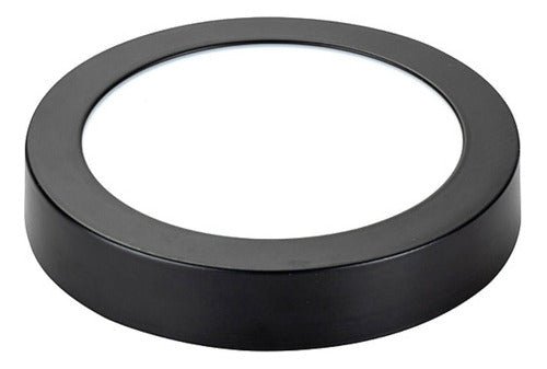 Panel Led Negro Sobrepuesto Redondo 12w 3 Años De Garantía