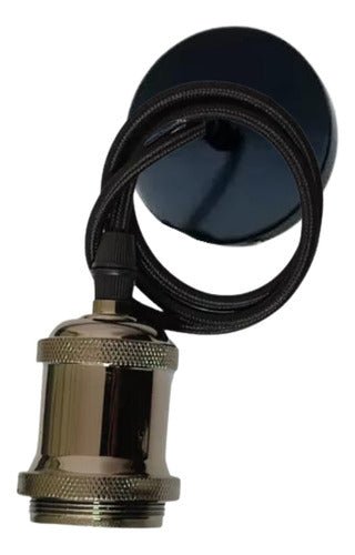 Soquete Colgante Retro Vintage E27 Grafito O Bronce Lampara