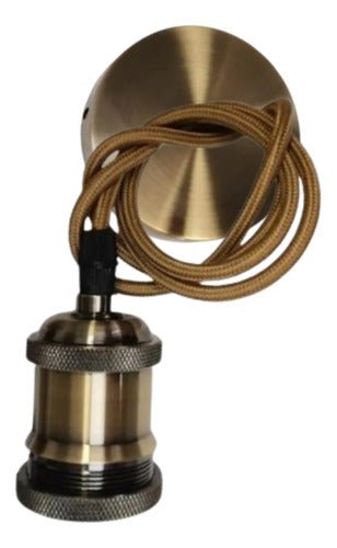Soquete Colgante Retro Vintage E27 Grafito O Bronce Lampara