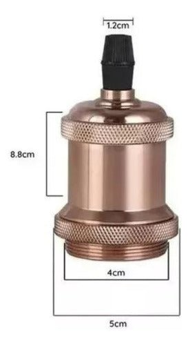 Soquete Colgante Retro Vintage E27 Grafito O Bronce Lampara