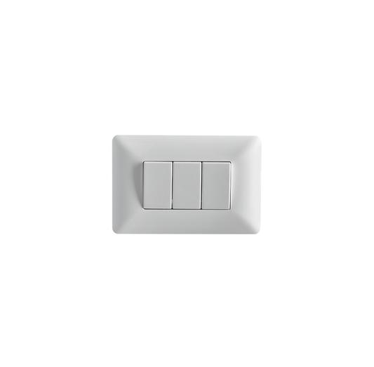Interruptor Triple 220v Certificado Encendido Apagado Sec Stanford Blanco