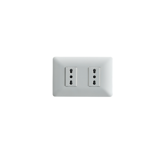 Enchufe Tomacorriente Doble Bipaso 10/16 220v Sec Stanford Blanco