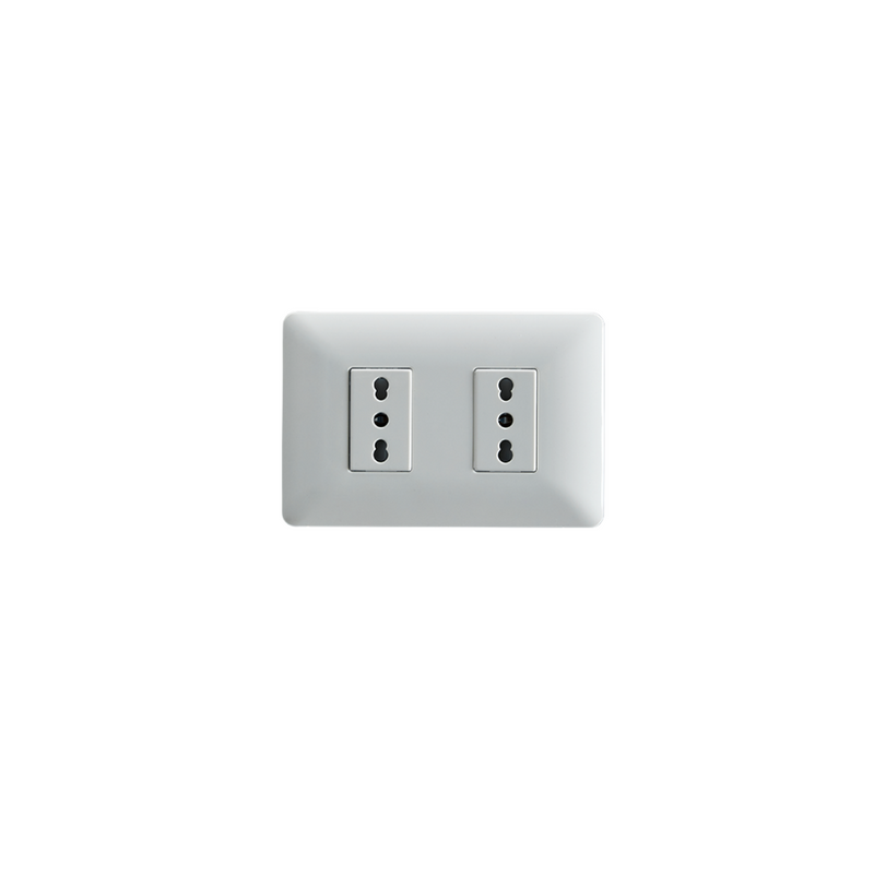 Enchufe Tomacorriente Doble Bipaso 10/16 220v Sec Stanford Blanco