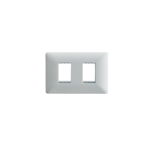 Placa Doble Base Soporte Modulo Tomacorriente Interruptor Stanford Blanco