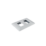 Placa Doble Base Soporte Modulo Tomacorriente Interruptor Stanford Blanco