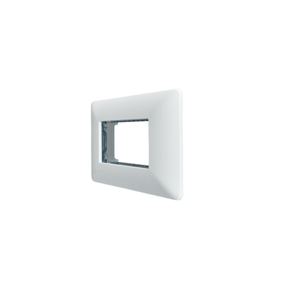 Placa Triple Base Para Modulo Tomacorriente Interruptor Stanford Blanco