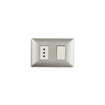 Interruptor Luz Con Tomacorriente Muro Simple Certificado Stanford Champagne