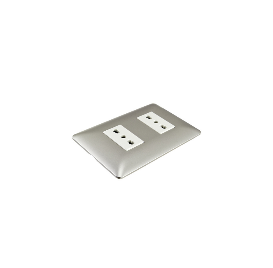 Enchufe Tomacorriente Doble Bipaso 10/16 220v Sec Stanford Champagne