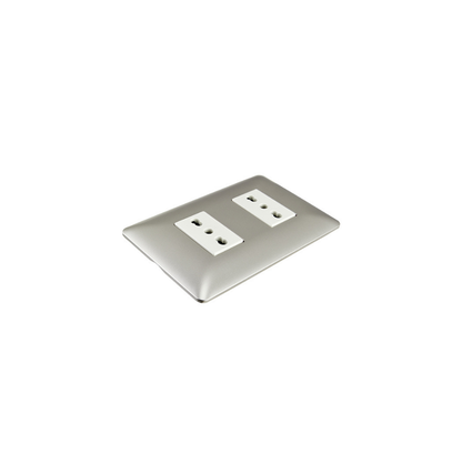 Enchufe Tomacorriente Doble Bipaso 10/16 220v Sec Stanford Champagne