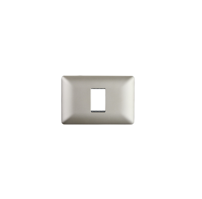 Placa Simple Base Soporte Modulo Tomacorriente Interruptor Stanford Champagne
