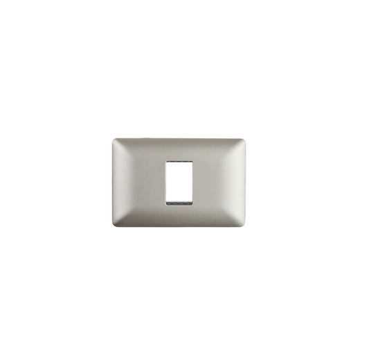 Placa Simple Base Soporte Modulo Tomacorriente Interruptor Stanford Champagne
