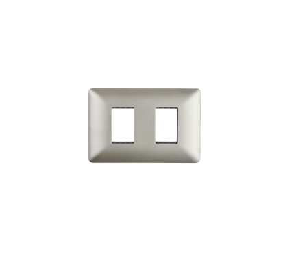 Placa Doble Base Soporte Modulo Tomacorriente Interruptor Stanford Champagne