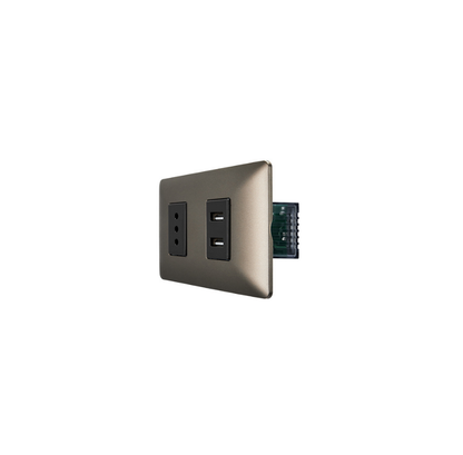 Tomacorriente Simple Con Doble USB Sec 10a 250v Stanford Café