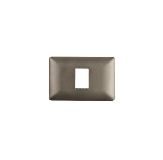 Placa Simple Base Soporte Modulo Tomacorriente Interruptor Stanford Café
